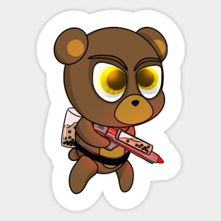 Boba Warrior Bear Sticker